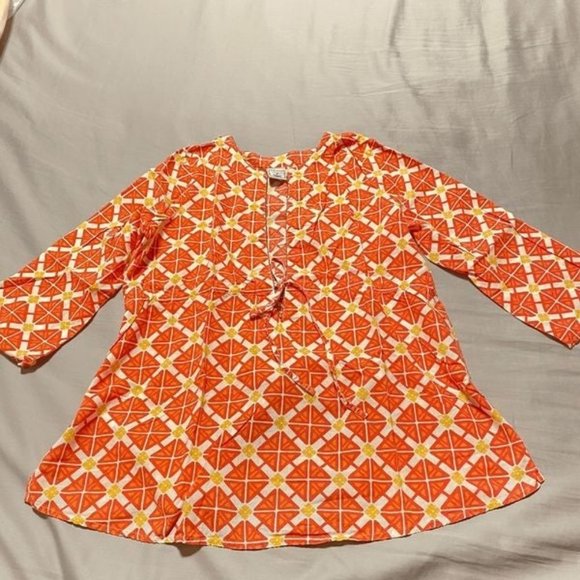 Old Navy Maternity Tunic 3/4 Sleeve Flowy Hem Top Orange Sz s - Picture 9 of 9